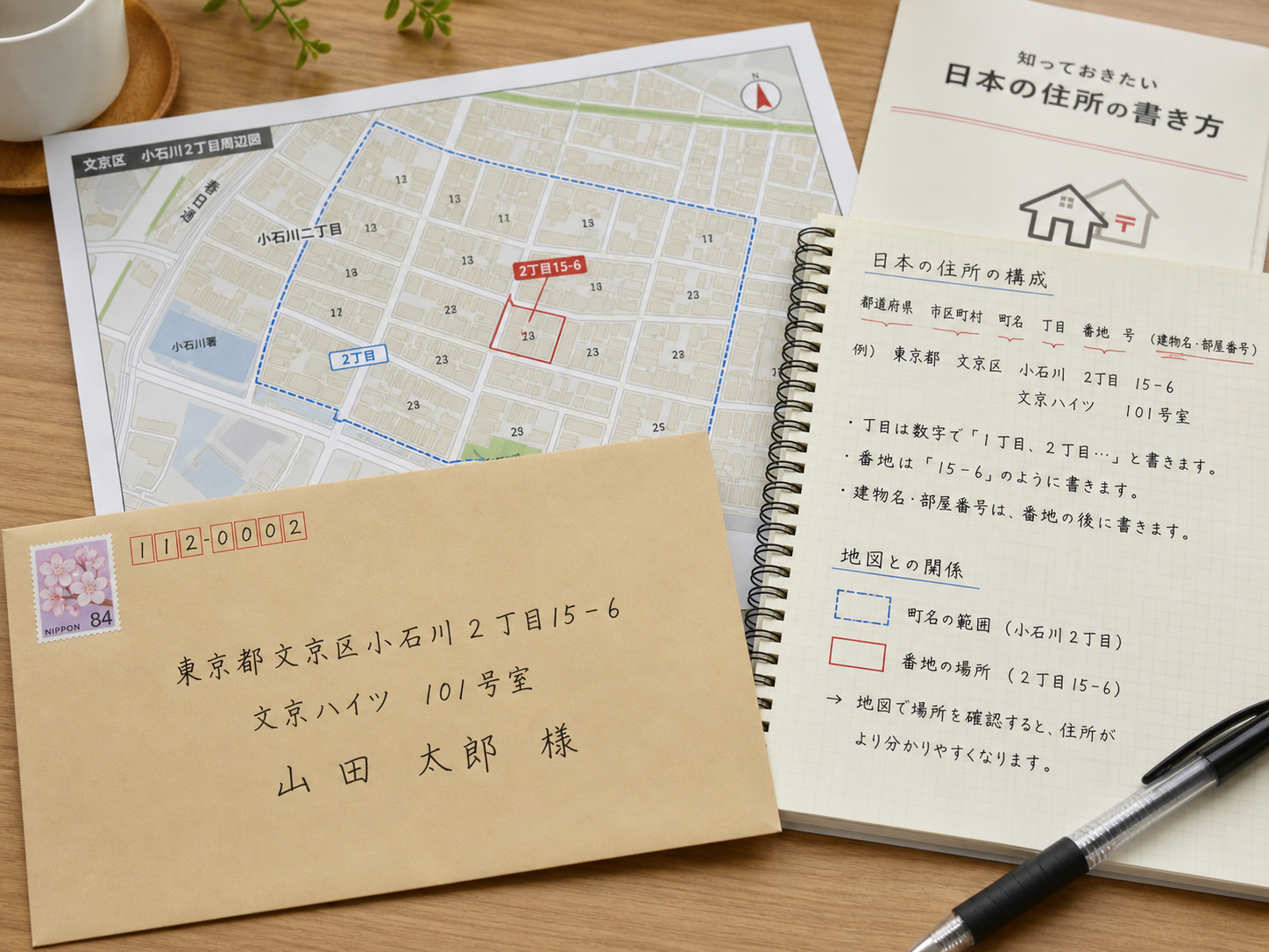 日本の住所と地図